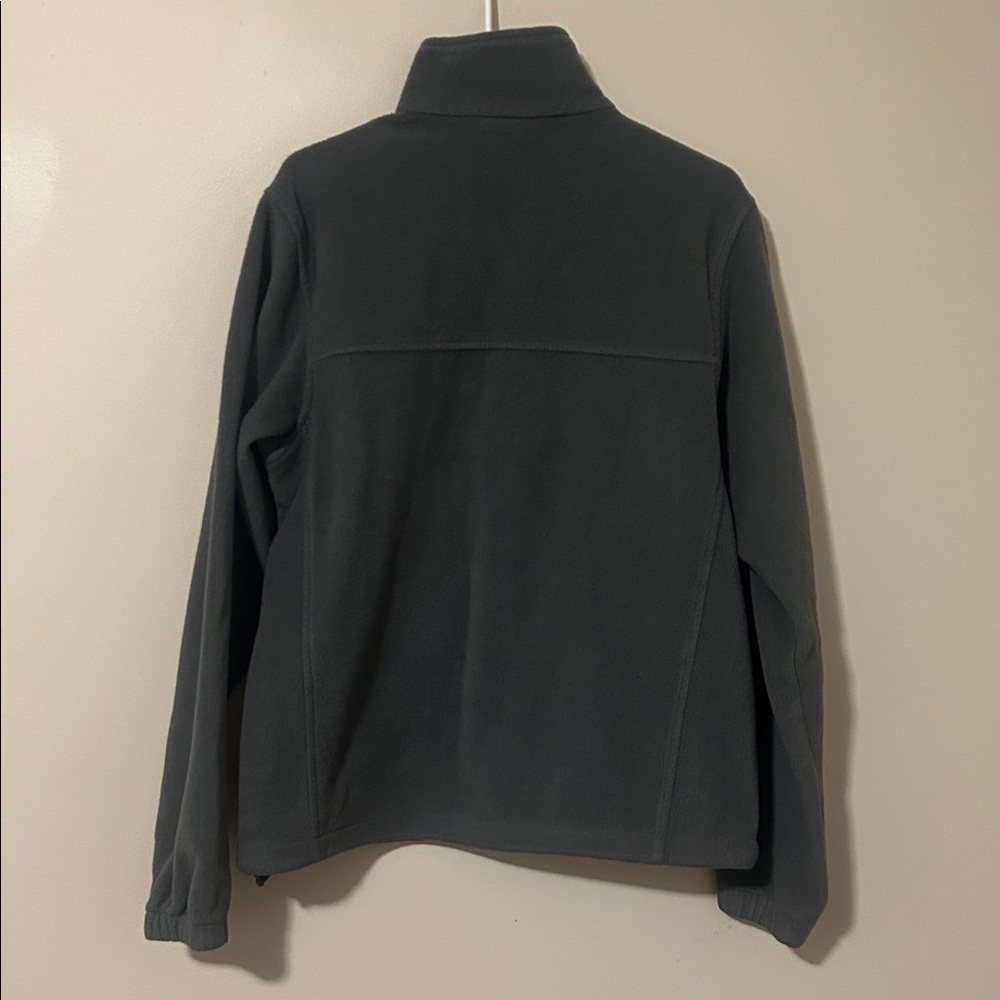Columbia adjustable hem dark gray fleece zip up jacket size medium - Picture 2 of 6